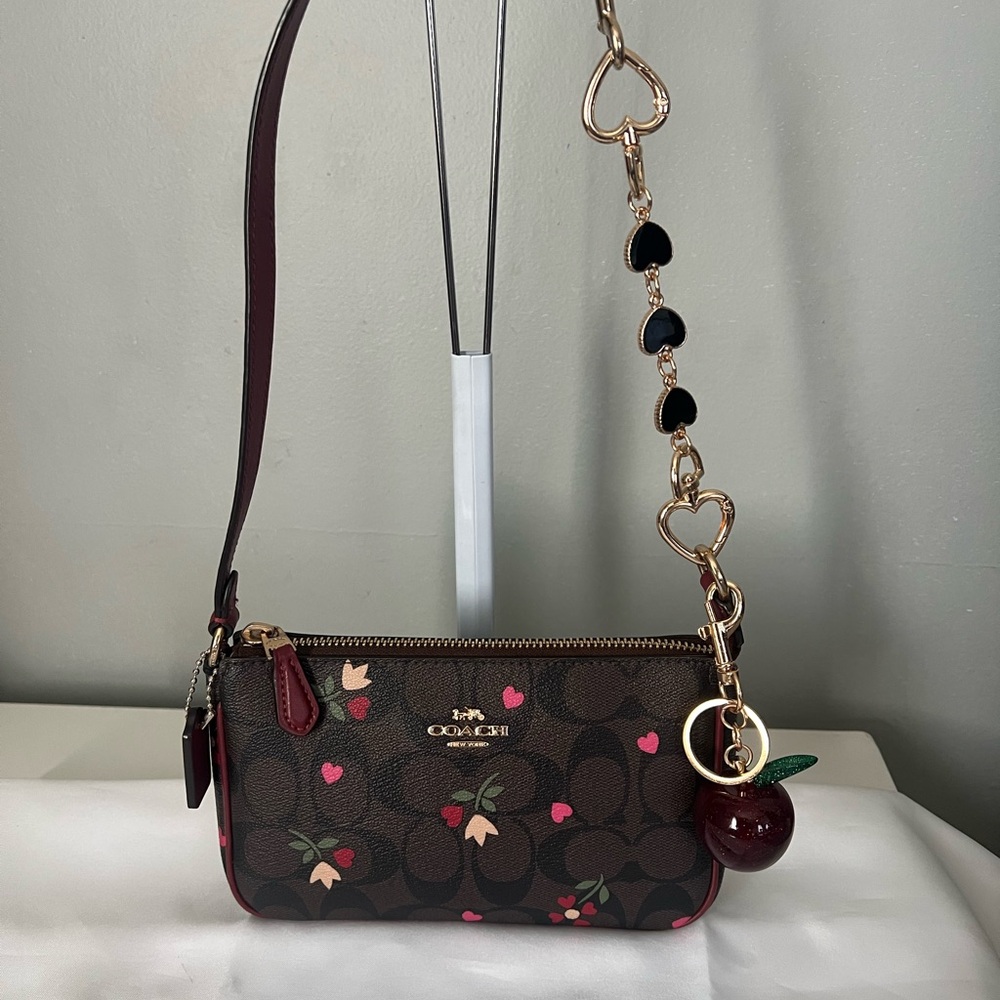 COACH NOLITA 19 IN SIGNATURE CANVAS WITH HEART PETAL PRINT